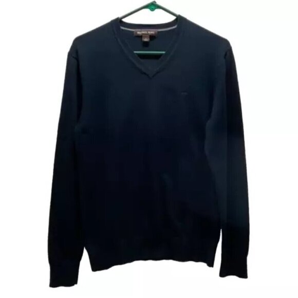 Michael Kors Mens Small Navy V-Neck Pullover Classic Sweater EUC - Picture 1 of 8